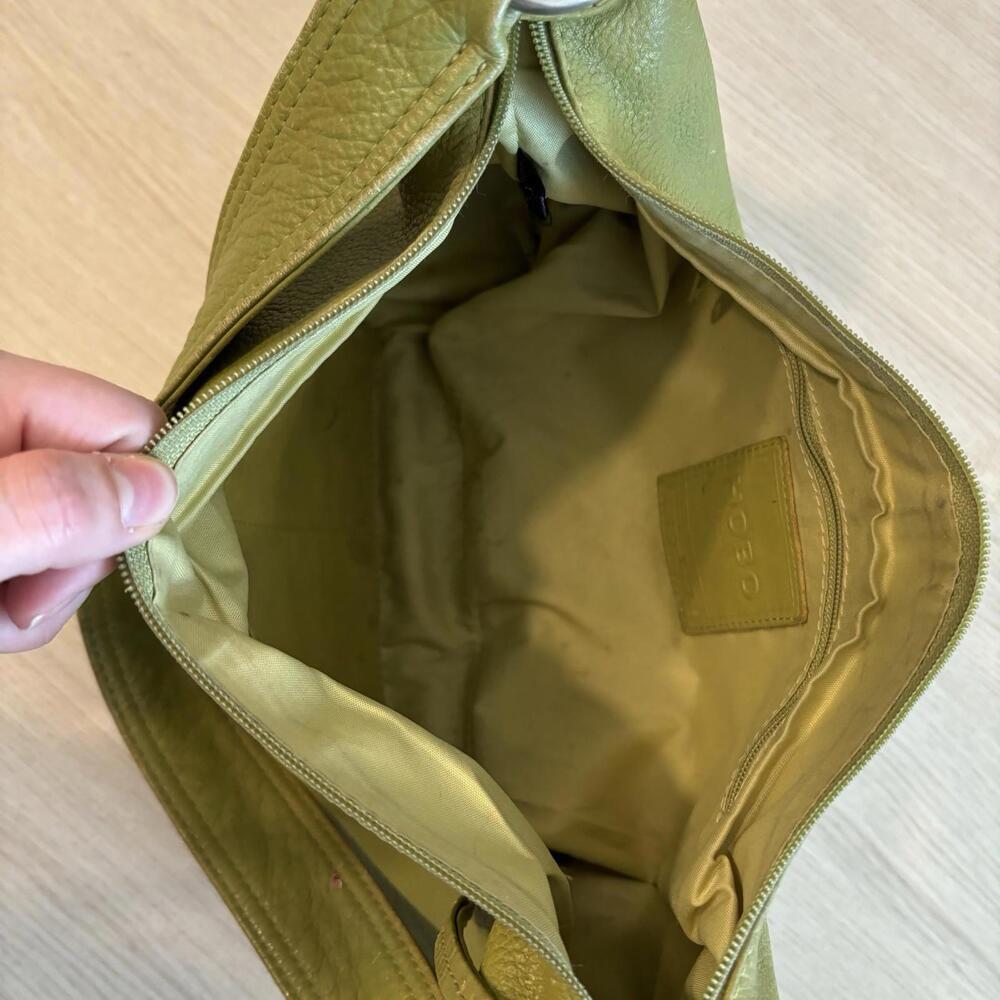 Hobo International Slouchy Shoulder Bag Lg Leather Gabor Dark Lime Green - Picture 9 of 9